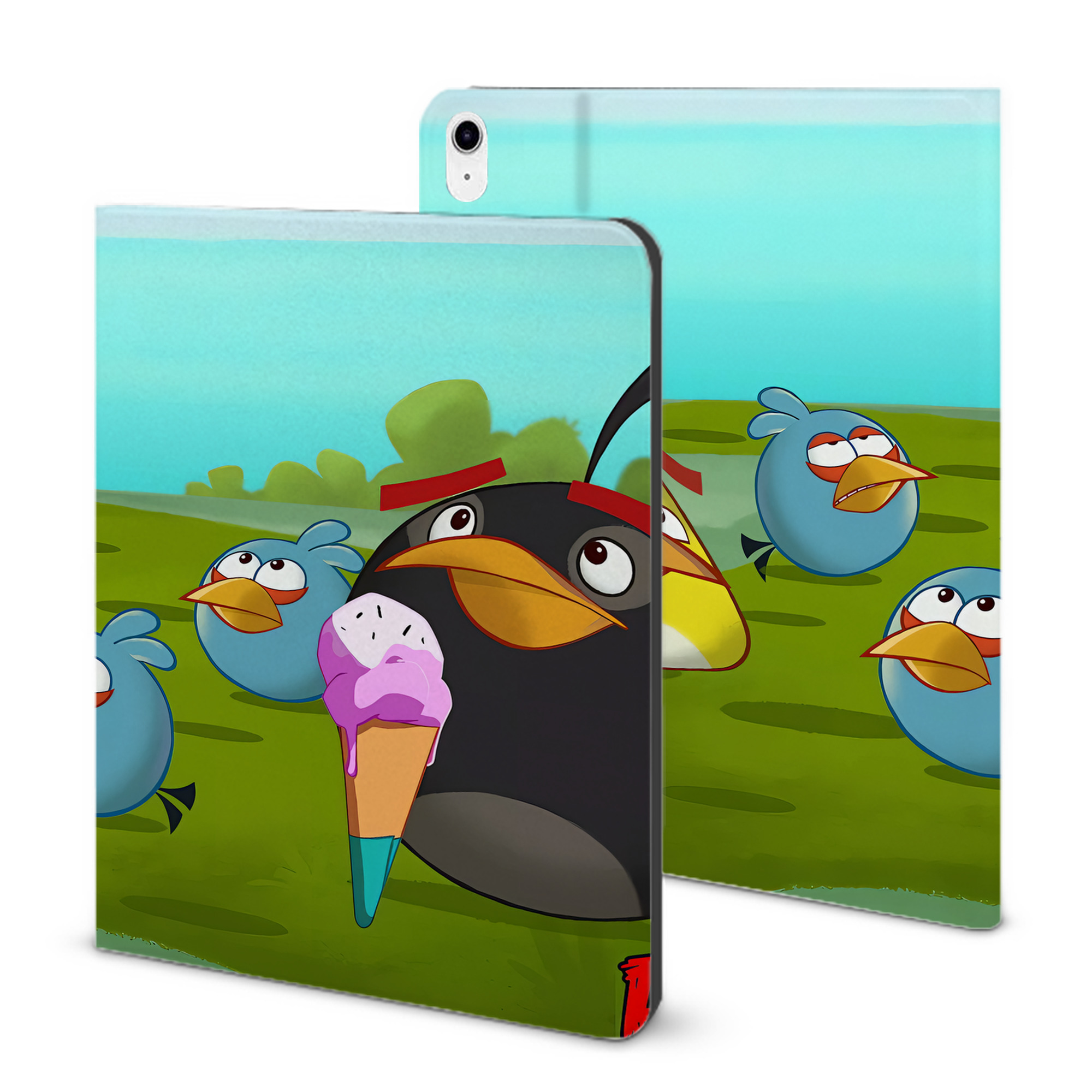 （画像用） Angry Birds アングリーバード IPad ケース ブック型 PUレザー TPU 耐衝撃 軽量 薄型 ペン収納なし 全面保護 IPad 各モデル対応